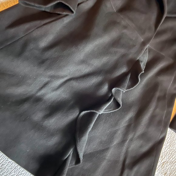 Tahari Black Wool Ruffle Peacoat - Picture 4 of 4